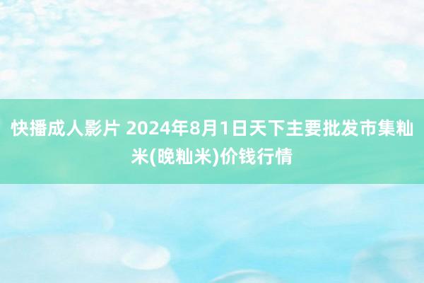 快播成人影片 2024年8月1日天下主要批发市集籼米(晚籼米)价钱行情