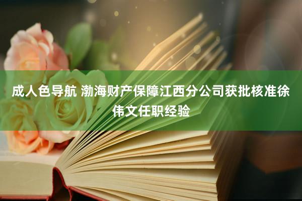 成人色导航 渤海财产保障江西分公司获批核准徐伟文任职经验