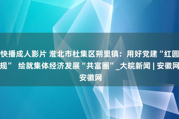 快播成人影片 淮北市杜集区朔里镇：用好党建“红圆规”  绘就集体经济发展“共富圈”_大皖新闻 | 安徽网