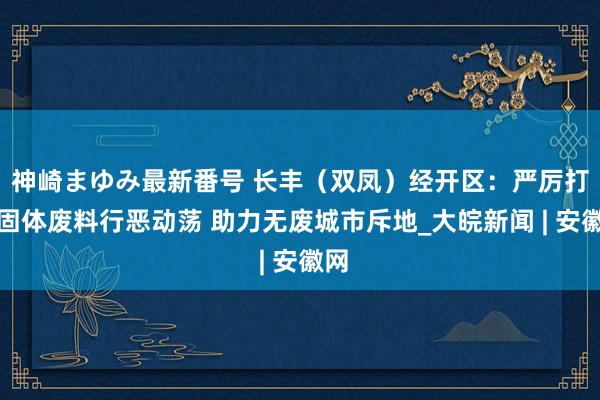 神崎まゆみ最新番号 长丰（双凤）经开区：严厉打击固体废料行恶动荡 助力无废城市斥地_大皖新闻 | 安徽网