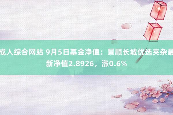 成人综合网站 9月5日基金净值：景顺长城优选夹杂最新净值2.8926，涨0.6%