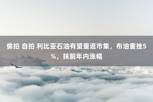 偷拍 自拍 利比亚石油有望重返市集，布油重挫5%，抹前年内涨幅