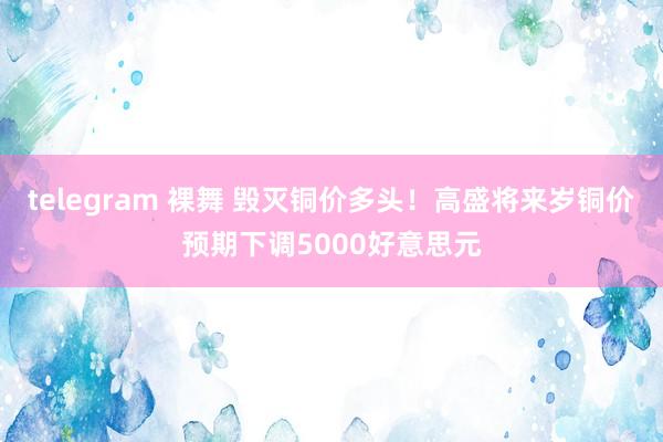 telegram 裸舞 毁灭铜价多头！高盛将来岁铜价预期下调5000好意思元