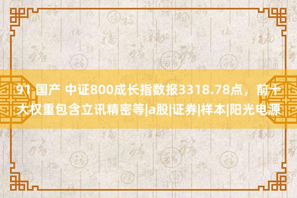 91 国产 中证800成长指数报3318.78点，前十大权重包含立讯精密等|a股|证券|样本|阳光电源